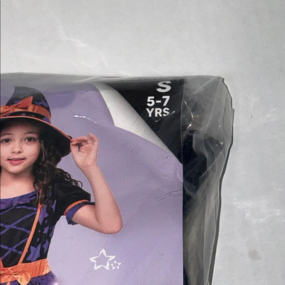 Spooktacular Creations Purple and Orange Witch Costume for Kids Ages 5-7 New